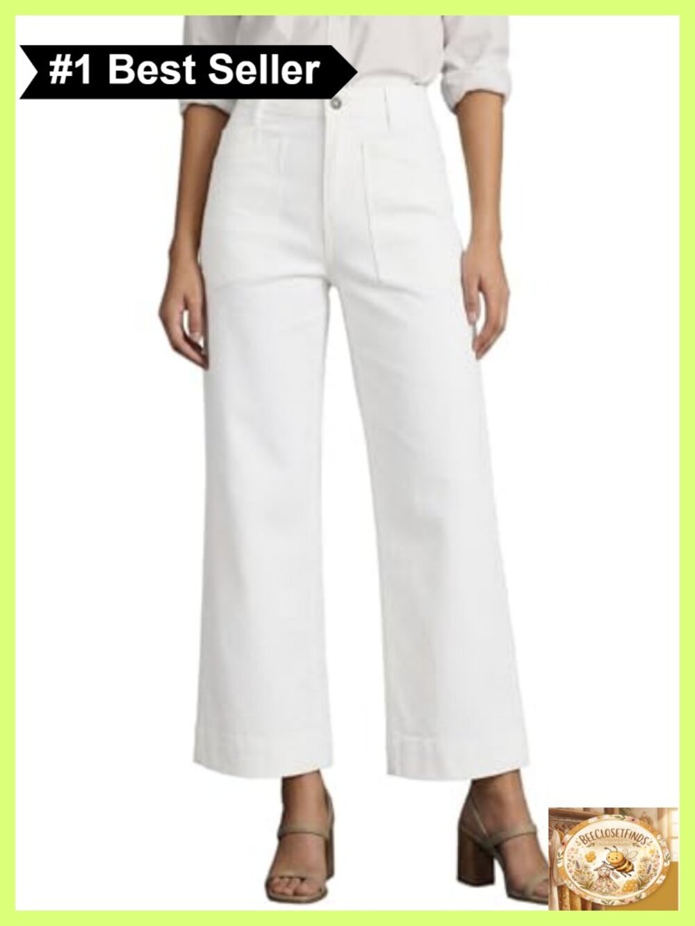 High Waisted Cropped Wide Leg Jeans Frayed Ankle Denim Pants